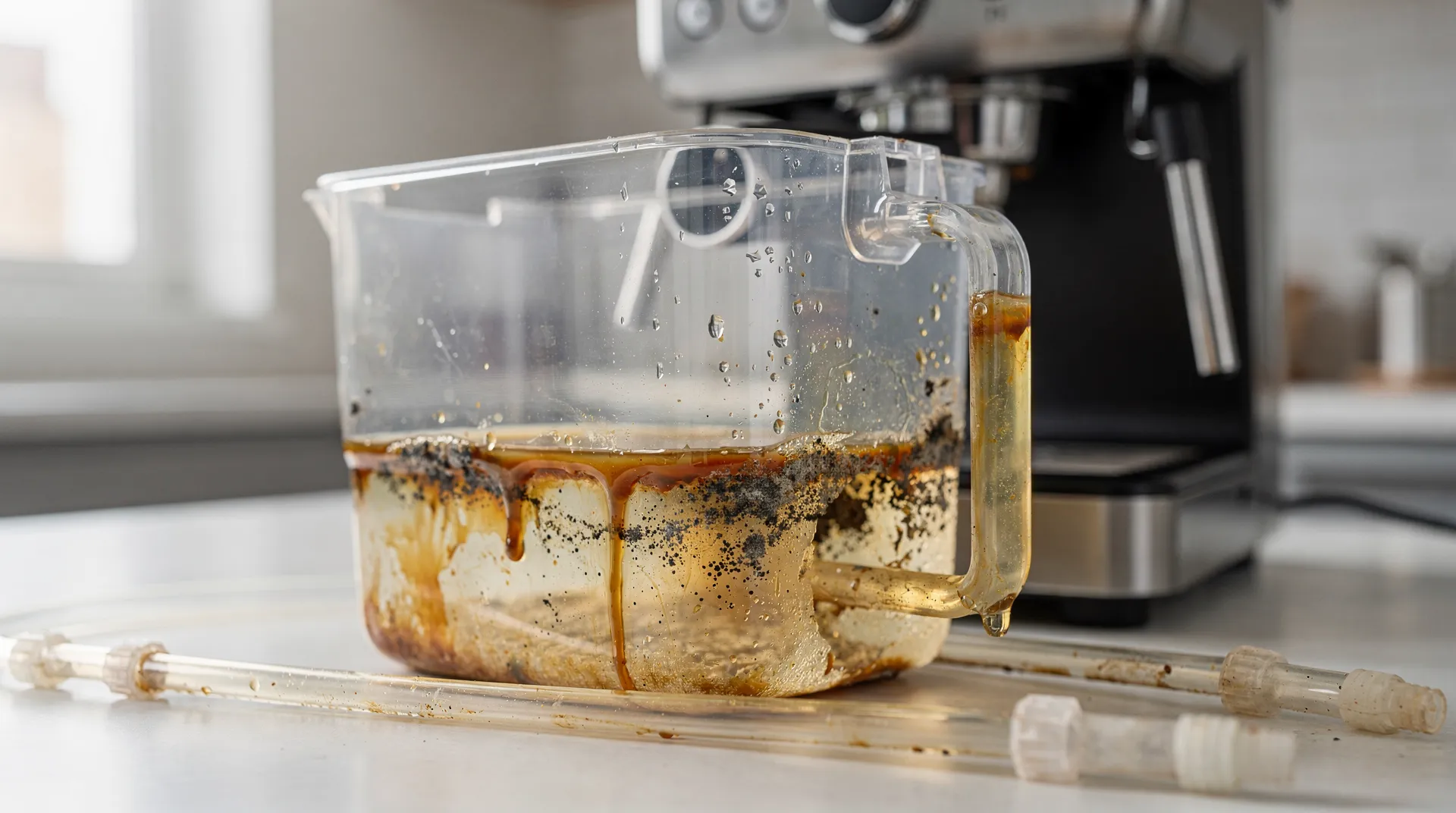 What tools and materials do you need to clean mold from an espresso machine